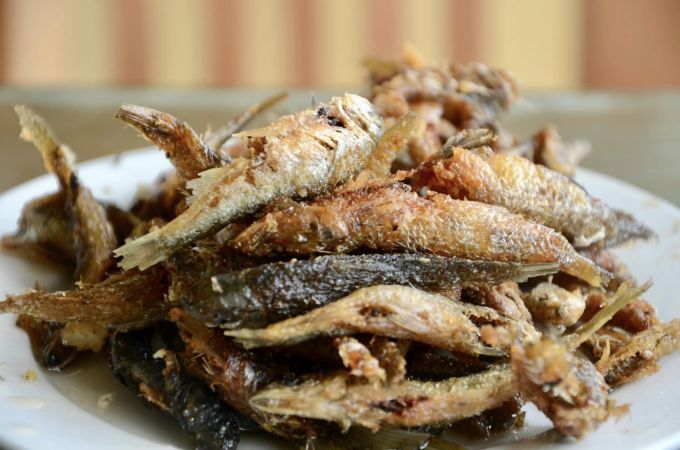 Fried stream fish