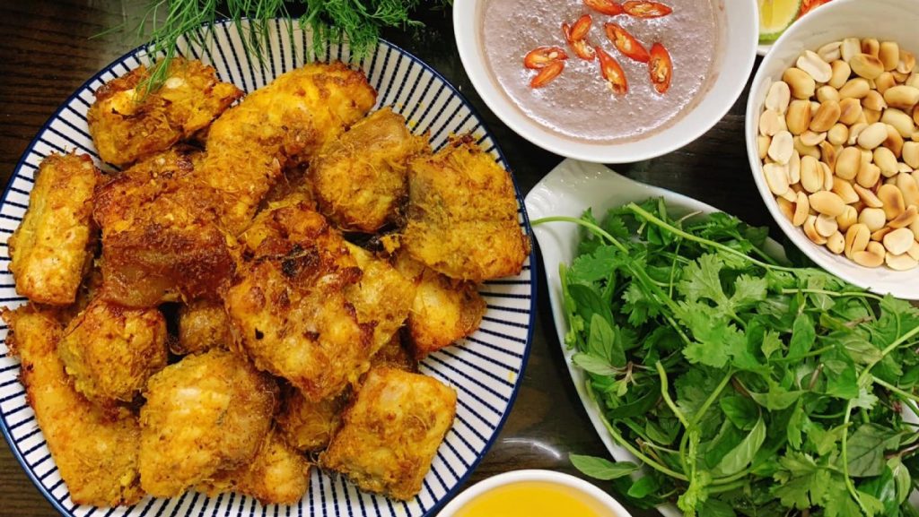 La Vong fish cake Hanoi