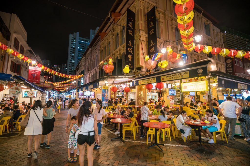 Local specialties and street food of Singapore Chinatown
